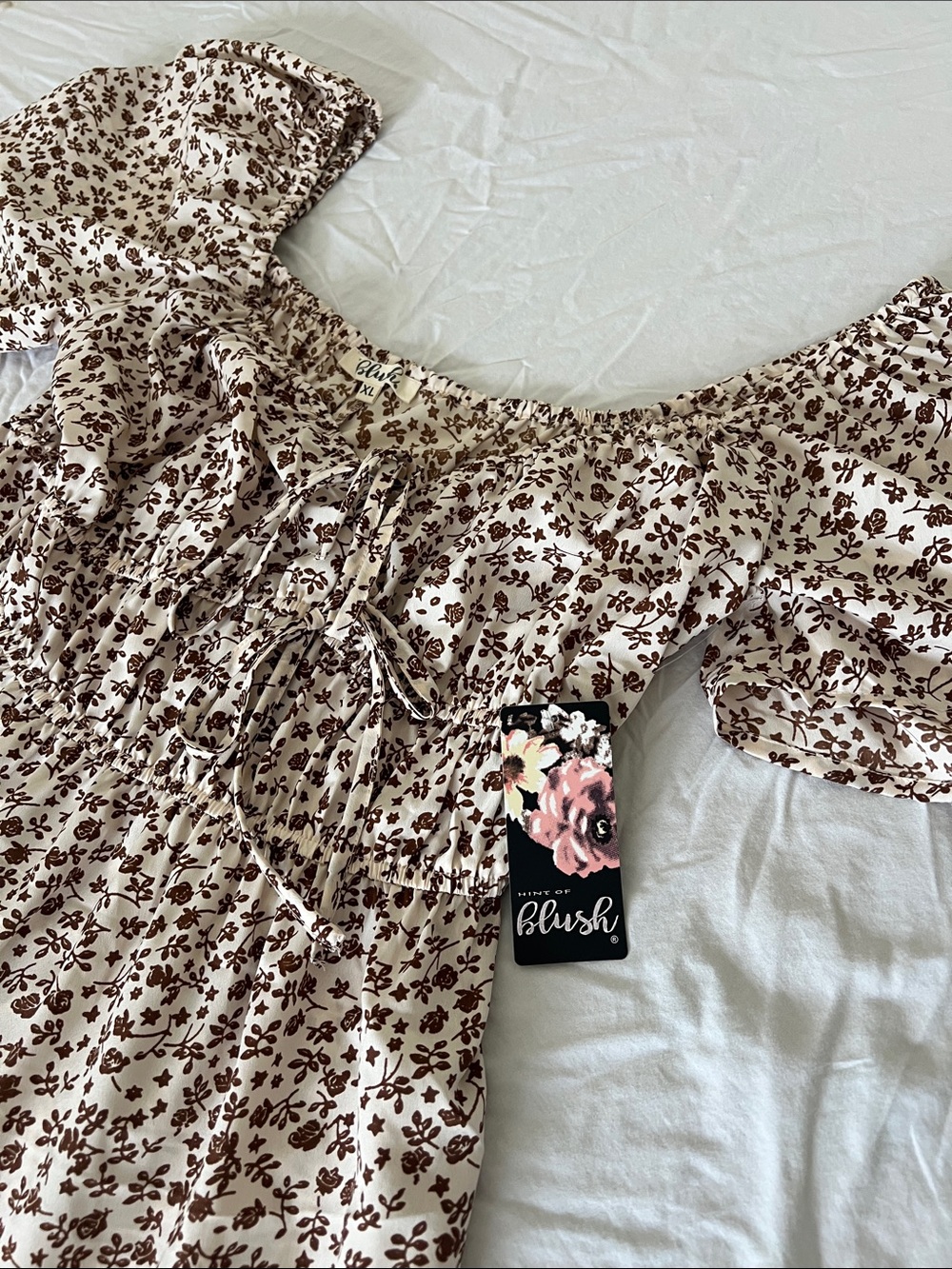 Blush-Cream & Beige Floral Smocked Maxi Dress. Cottagecore Coquette Feminine NWT - Picture 5 of 9